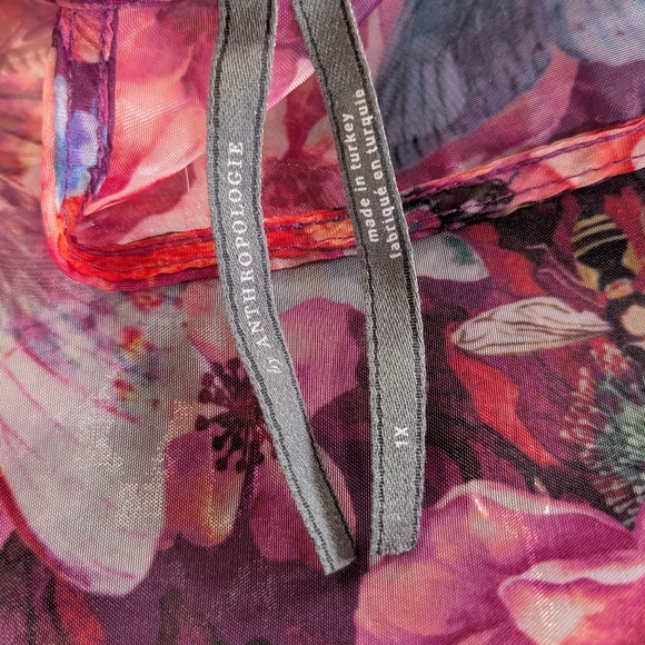By Anthropologie Sheer Blouse Size 1X - Picture 11 of 11